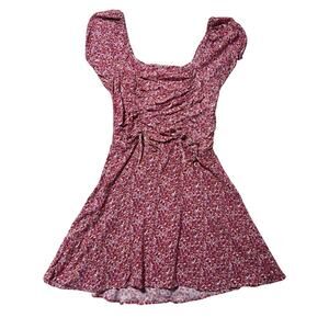 3rd + Malt Womens XL Pink Floral Milkmaid Style Flowy Lightweight Dress